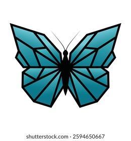 Low Poly butterfly vector, and geometric shape butterfly vector design elements.