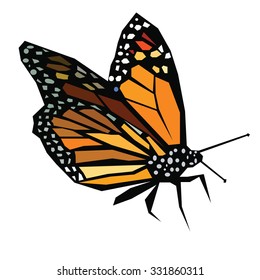 low poly butterfly vector paint design