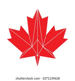 A low poly Canadian maple leaf in vector format.