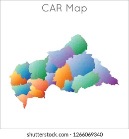 Low Poly CAR map. Colorful polygonal mosaic illustration of Central African Republic.