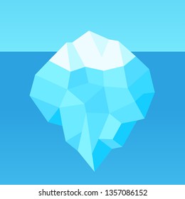 Low Poly Cartoon Iceberg Hidden Underwater Stock Vector (Royalty Free ...