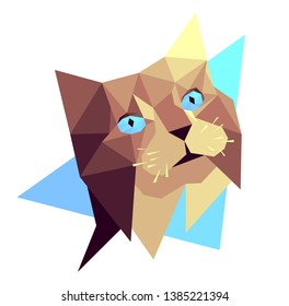 Low poly cat. Geometric logo