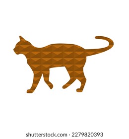 vector de icono de silueta de gatos de bajo nivel sobre blanco