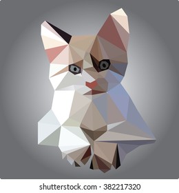 low poly cat vector design