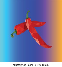 Low Poly Cayenne Pepper vector art