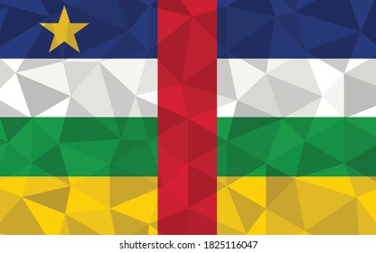 Ilustración vectorial de la bandera de la República Centroafricana de baja densidad. Gráfico triangular de la bandera centroafricana. La bandera de la República Centroafricana es un símbolo de independencia.