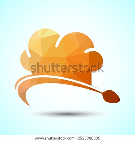 Low poly chef logo design. Logo for Food, meal, restaurant and catering business and company