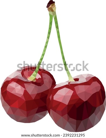 low poly cherry editable scalable