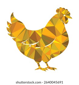 Low poly chicken white background 