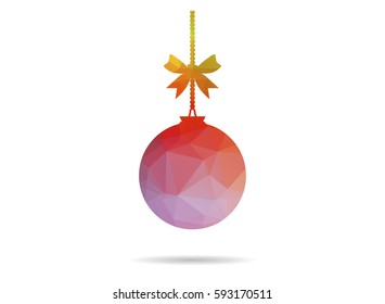 low poly christmas ball