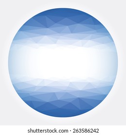 Low poly circle blue abstract