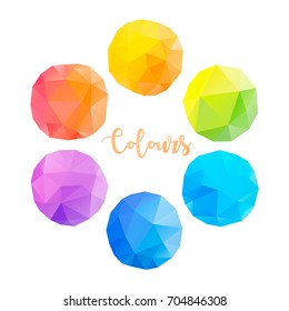 Low poly circles with different colours