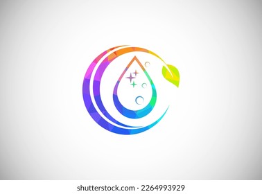 Low Poly Cleaning Service Logo Design Template, Cleaning Company Logo Sign Symbol.