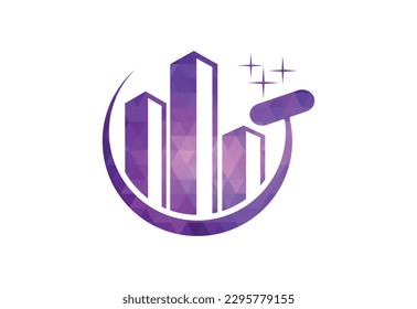 Diseño de logotipo de servicio de pozos bajos y limpieza Concepto de diseño de vectores
