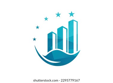 Low Poly and Cleaning service logo design Vector design concept

