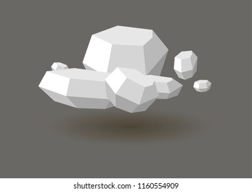 Low poly cloud, vector illustration