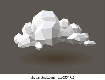 Low Poly Cloud, Vector Illustration