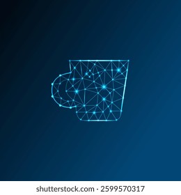 Low poly coffee cup icon vector design