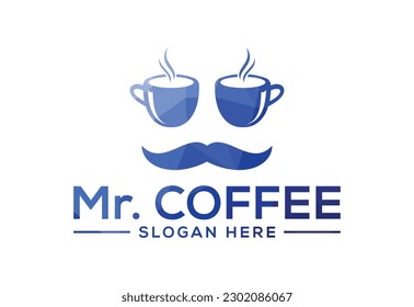 Bajo Poly y Cafetería, diseño del logo del restaurante Concepto de diseño vectorial
