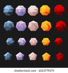 low poly color polygonal shapes vector design