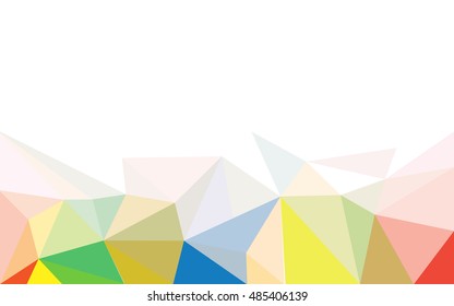 low poly colored background blending into white
