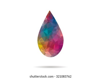 low poly colorful drop icon