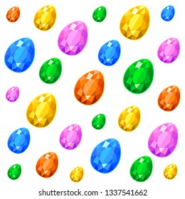 Low poly colorful easter eggs isolated on white background. Vector illustration, EPS 10.