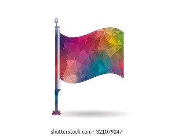 low poly colorful flag icon