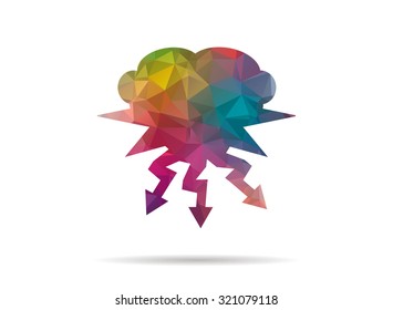 low poly colorful icon storm