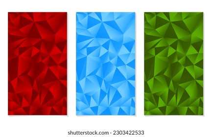 low poly colorful set banner background vector illustration