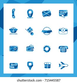 Low poly Commercial icon set on white background