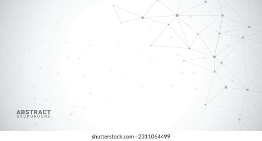 Low poly connecting lines and dots, Abstract science template. Technology lines and dots connection background.