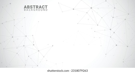 Low poly connecting lines and dots, Abstract science template. Technology lines and dots connection background.	