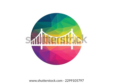 Low Poly and Creative abstract Bridge logo design, Vector design template

