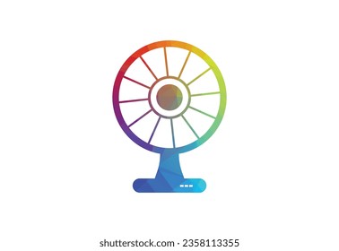 Low Poly and Creative Fan logo design, Vector illustration