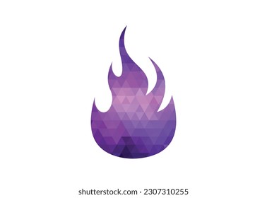 Low Poly and Creative Fire Flame logo design, Vector design concept
