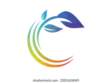 Diseño de logotipo de bajo contenido de poly y naturaleza verde creativa, plantilla de diseño de vectores
