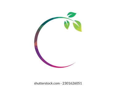 Low Poly and Creative Green nature logo design, Vector design template
