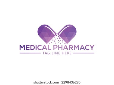 Design des Logos für die niederpolnische und kreative medizinische Apotheke, Vektordesign-Konzept
