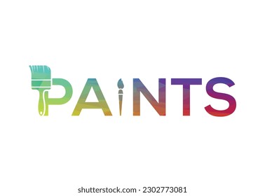 Low Poly and Creative Paint  Brush logo design, Vector design concept
