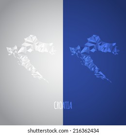 Low Poly Croatia Map with National Colors - Infographic - Vector Illustration