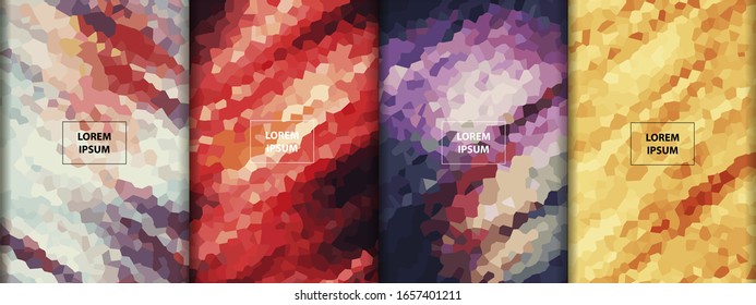 Low poly crystal mosaic background. Polygon design pattern. Abstract Colorful illustration