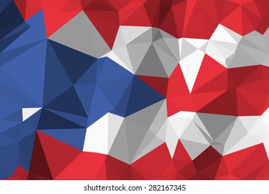 Low Poly Cuba flag on polygons texture background, modern style