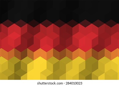 Low poly cubic pixel art illustration of usa flag background.