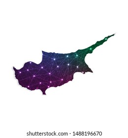Low poly Cyprus map in geometric polygonal on white background. Vector Illustration Eps10.