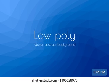 Low poly dark blue abstract background. Geometric triangulation. Textured template. Vector illustration.