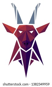 Low poly deer. Geometric logo