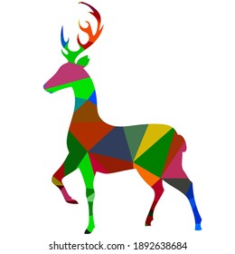 low poly deer, vector illustration