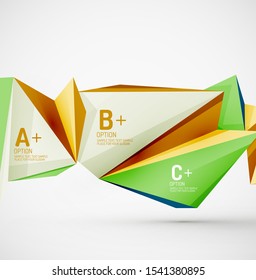 Diseño de polos bajo estilo 3d, plantilla de origami con infografías. Ilustración de pasos de opción