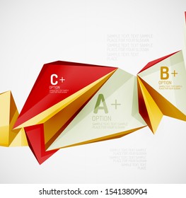Diseño de polos bajo estilo 3d, plantilla de origami con infografías. Ilustración de pasos de opción